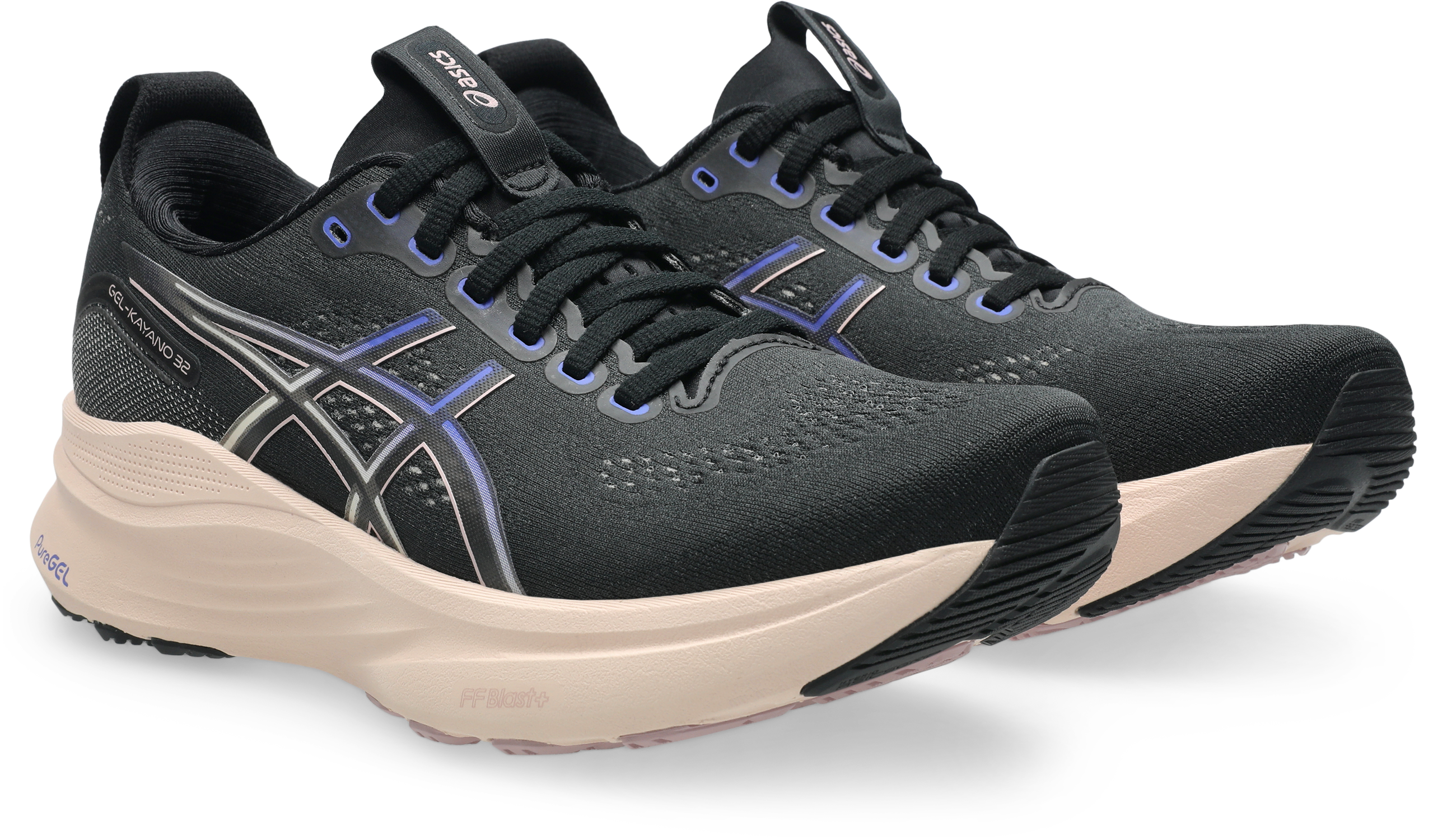 Laufschuh ASICS "GEL-KAYANO 32", Damen, Gr. 43,5, schwarz, pearl pink, Synthetik, Schuhe Laufschuh, für mehr Stabilität