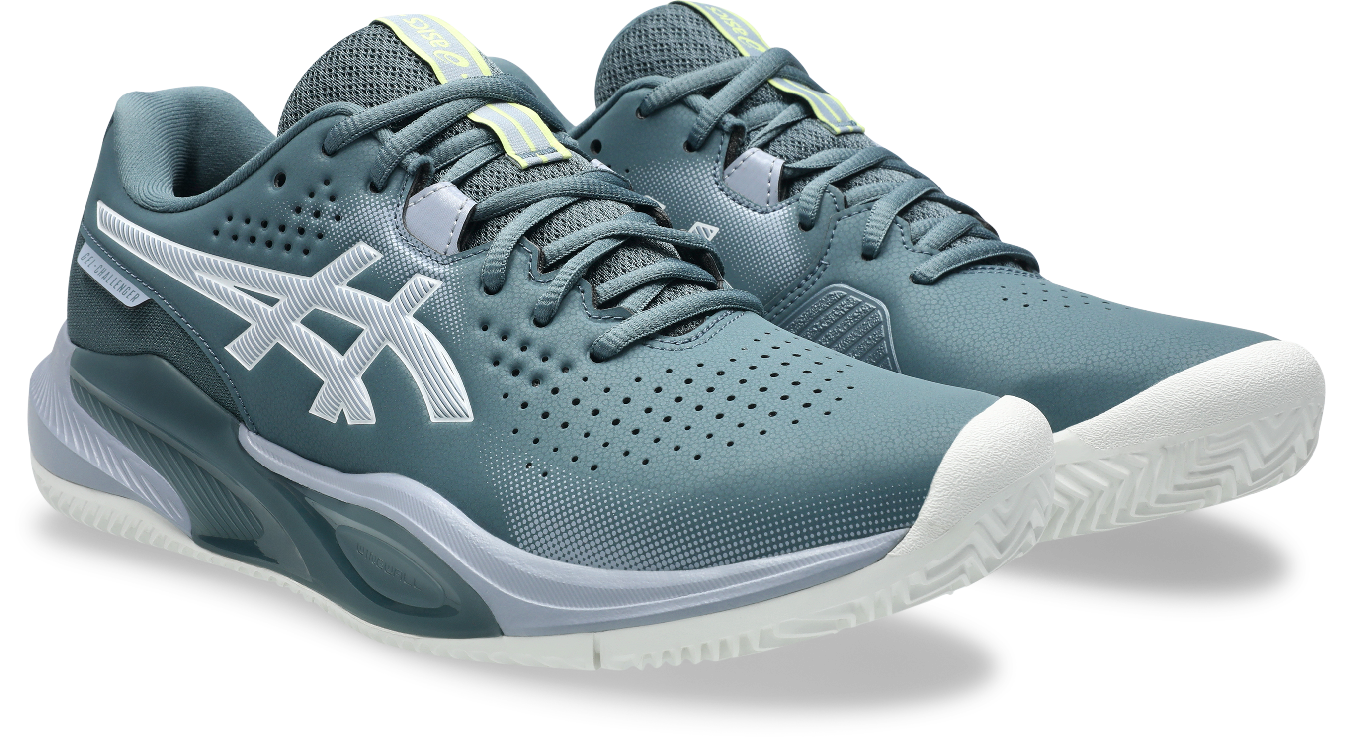 Tennisschuh ASICS "GEL-CHALLENGER 15 CLAY", Damen, Gr. 46, ironclad, grau blau, Textil, Schuhe, Sandplatzschuhe für Ascheplätze