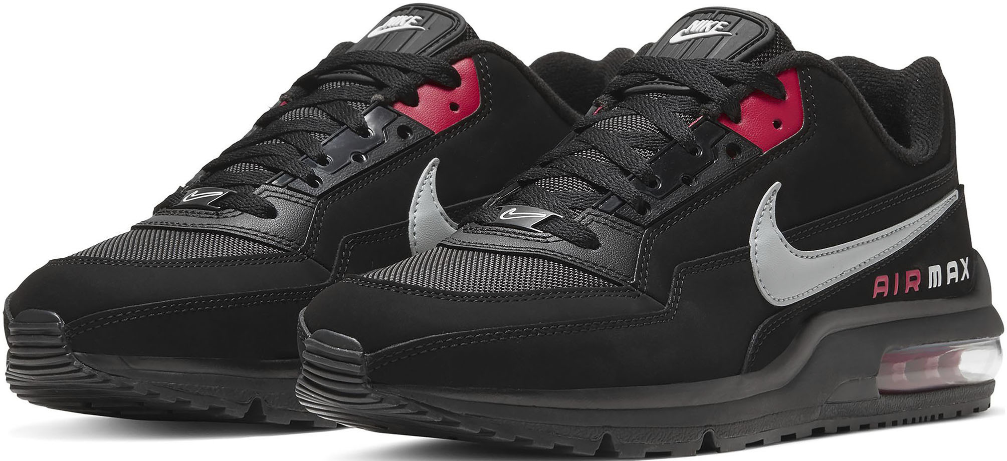 Sneaker NIKE SPORTSWEAR "Nike Air Max LTD 3", Herren, Gr. 40, schwarz, lt, smoke, grau, university, rot, Leder, Synthetik, Schuhe Sneaker