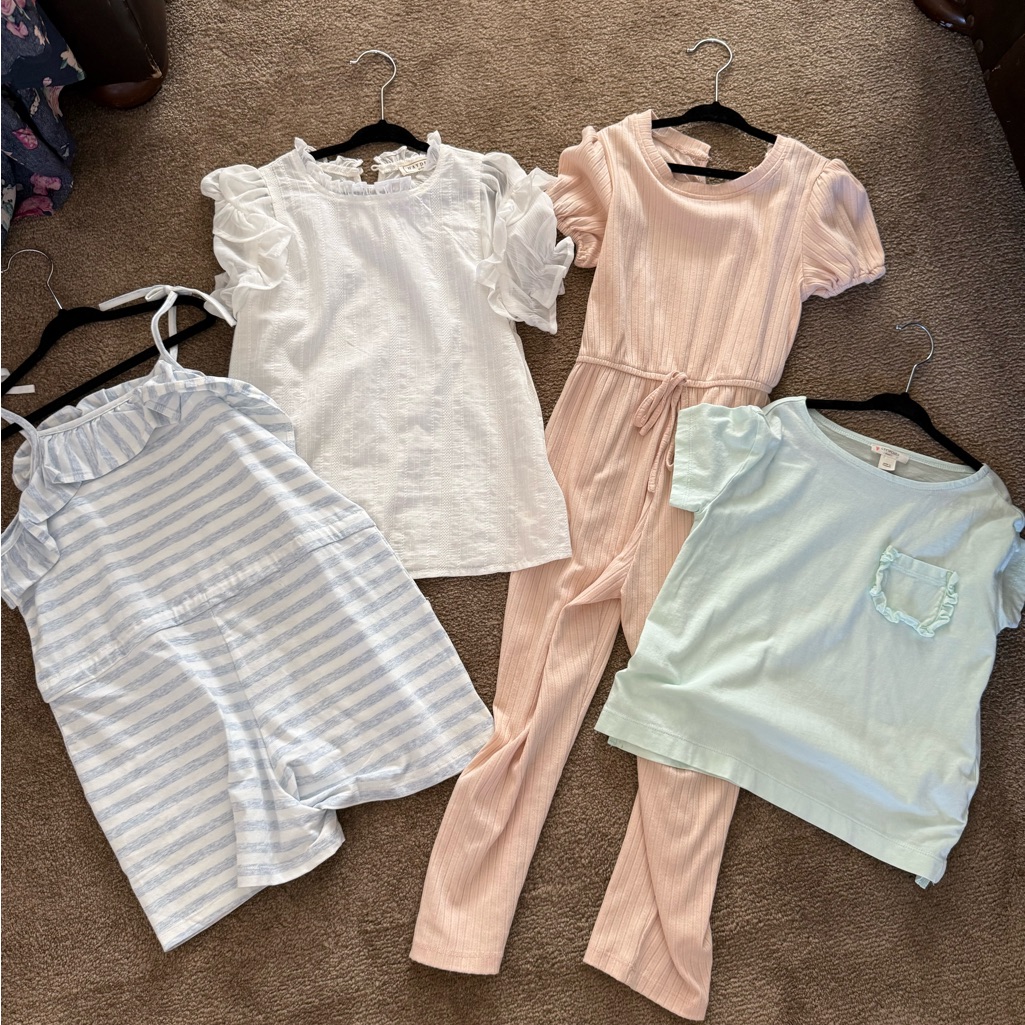 J. Crew Shirts & Tops | Girls' Pastel Clothing Set For Spring | Color: Pink/White | Size: 6/7/8