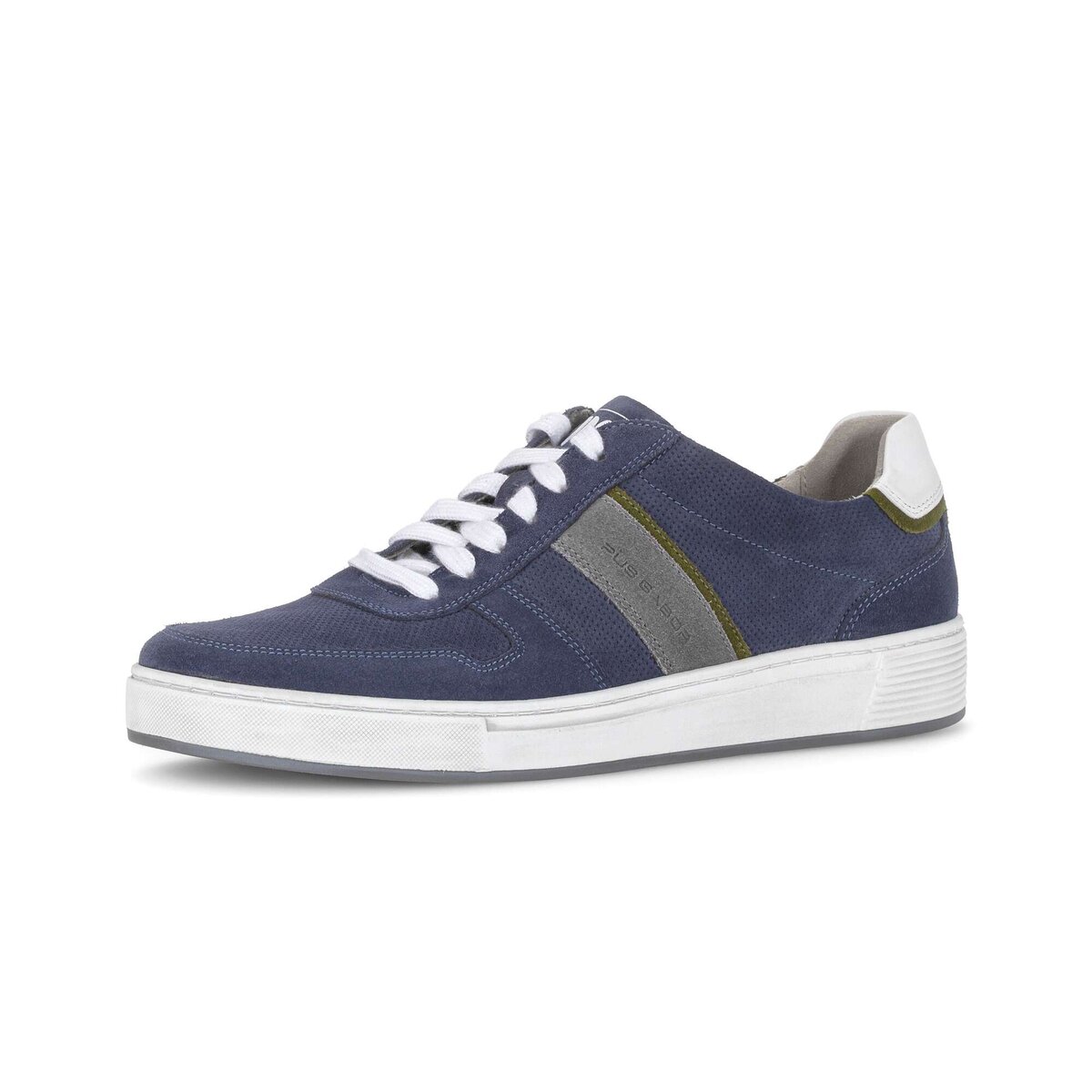 Sneaker GABOR "Gabor Sneaker low Rauleder", Damen, Gr. 49,5, blau, Schuhe Sneaker