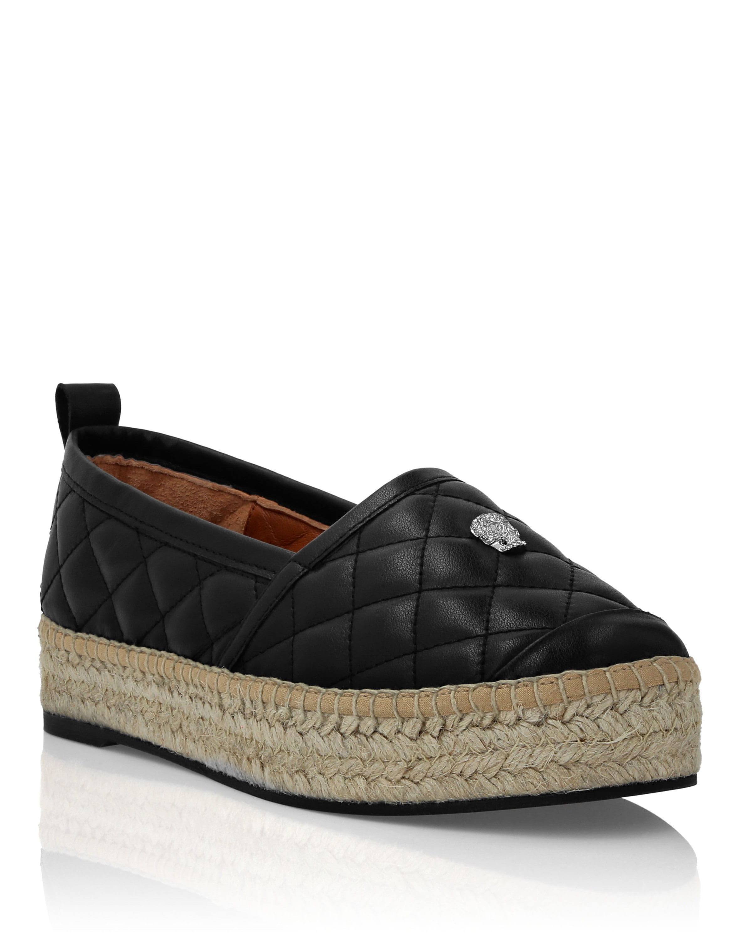 Espadrille PHILIPP PLEIN "Skull", Damen, Gr. 38, Normalschaft, 02, schwarz, Schuhe Espadrille