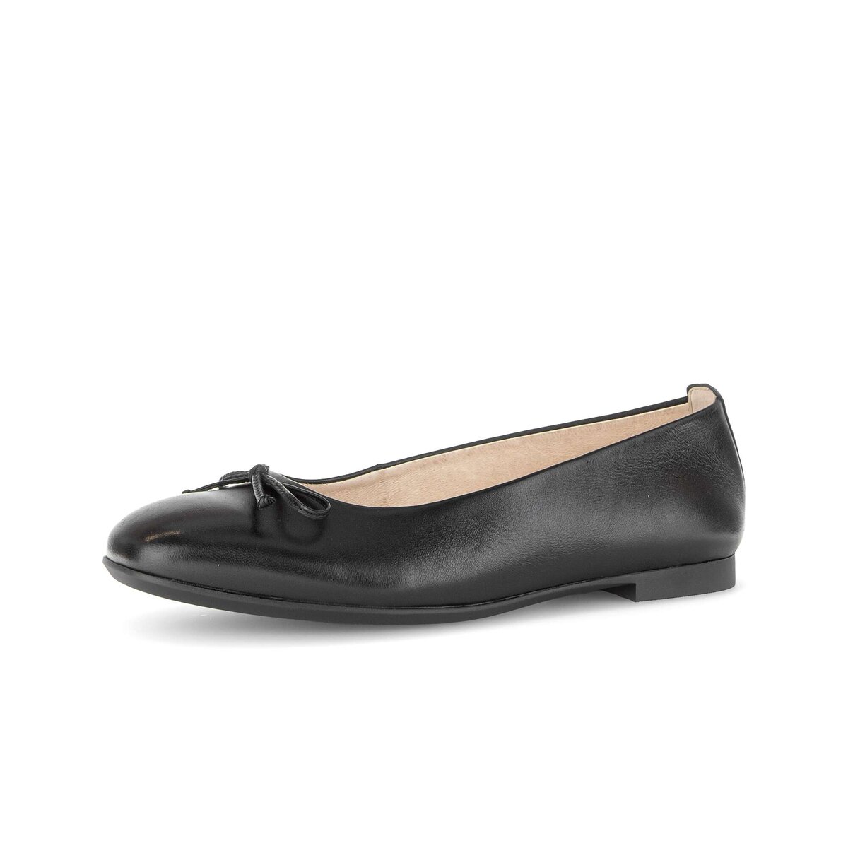 Ballerina GABOR "Eleganter Ballerina Glattleder", Damen, Gr. 38, schwarz, Schuhe Ballerina
