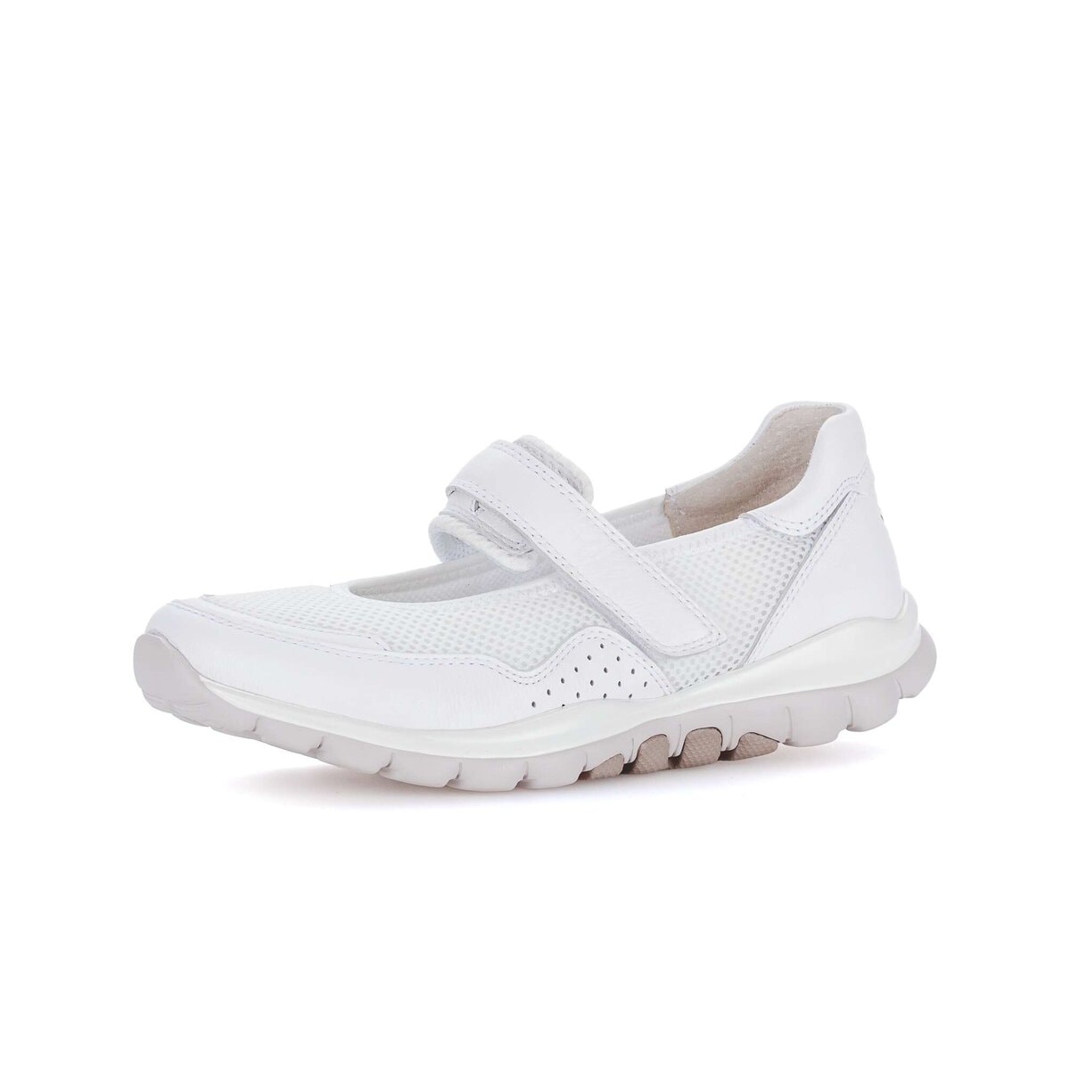 Sneaker GABOR "Sneaker low Materialmix Leder/Lederimitat", Damen, Gr. 41, weiß, Schuhe Sneaker