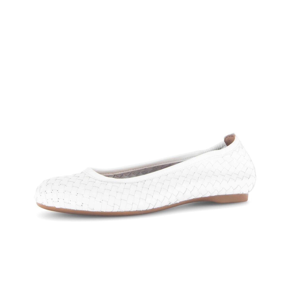 Ballerina GABOR "Eleganter Ballerina Glattleder", Damen, Gr. 41, weiß, Schuhe Ballerina