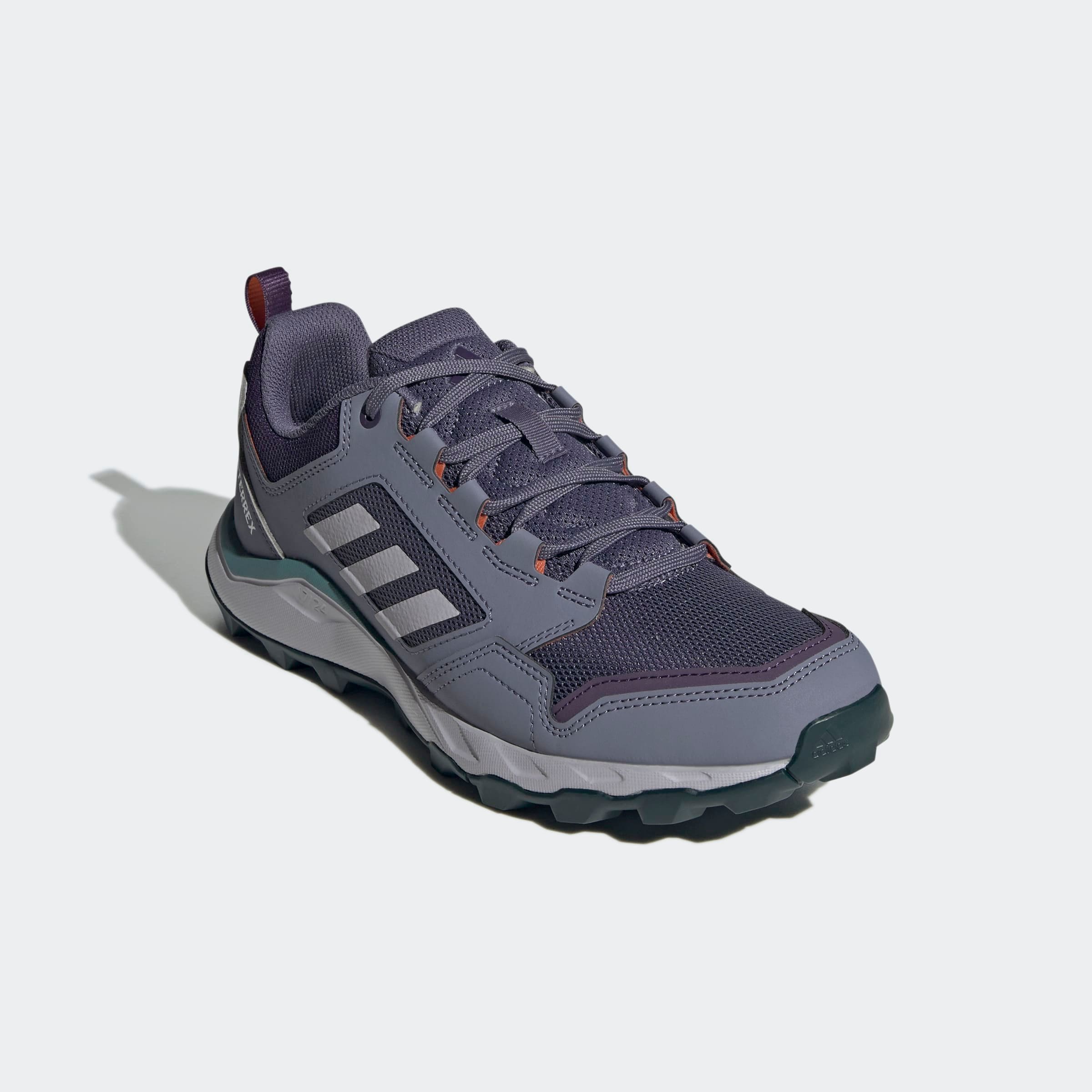 Trailrunningschuh ADIDAS TERREX "TRACEROCKER 2.0", Damen, Gr. 41, aurora plum, glory grau, semi impact orange, Synthetik, Textil, Schuhe, Trail-Runningschuhe