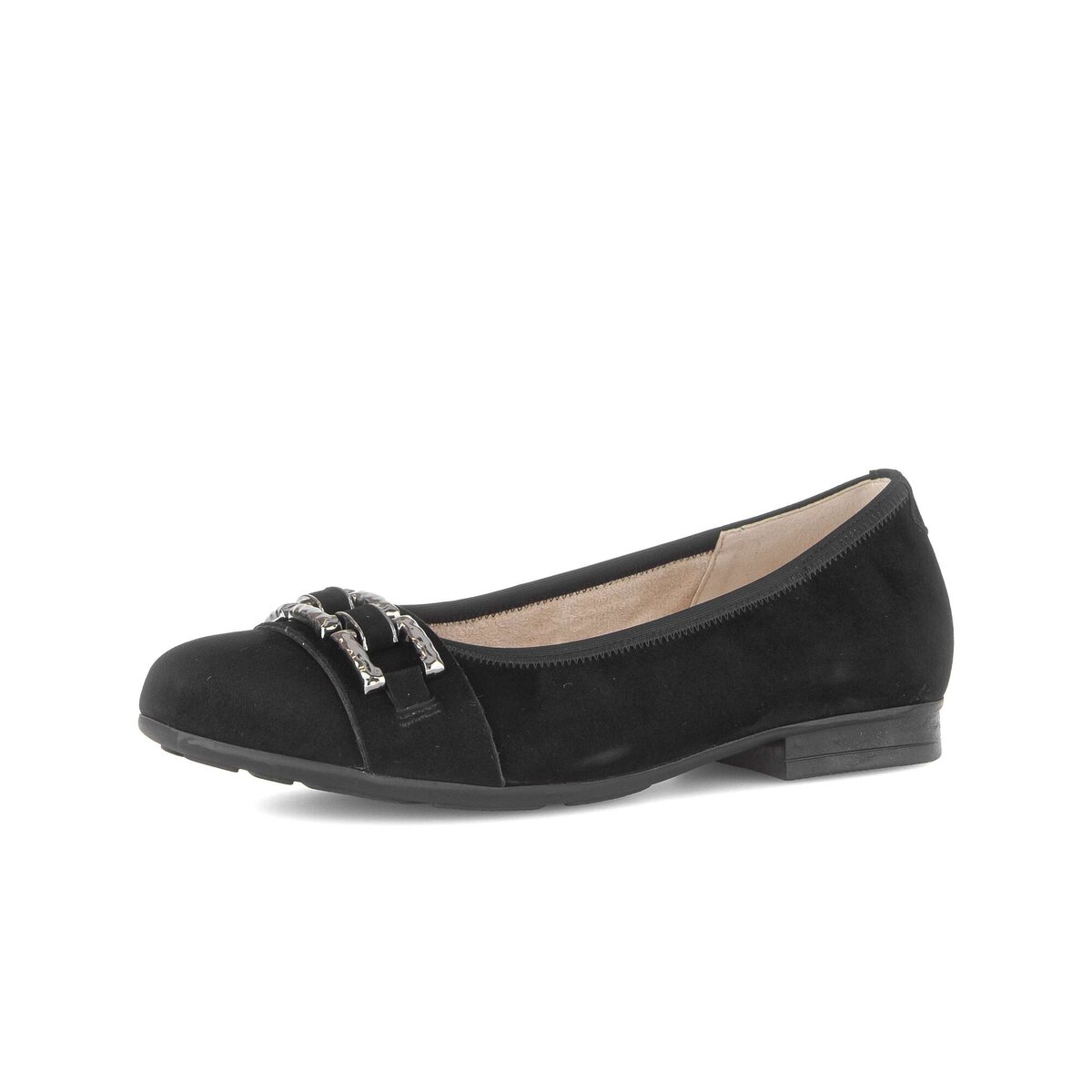 Ballerina GABOR "Eleganter Ballerina Rauleder", Damen, Gr. 38, schwarz, Schuhe Ballerina