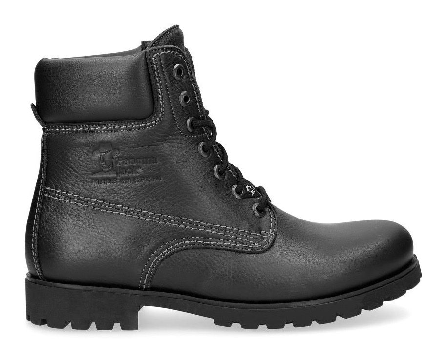 Schnürboots PANAMA JACK "Panama 03", Herren, Gr. 42, schwarz, Nappaleder, Schuhe Schnürboots, mit seitlicher Logoprägung
