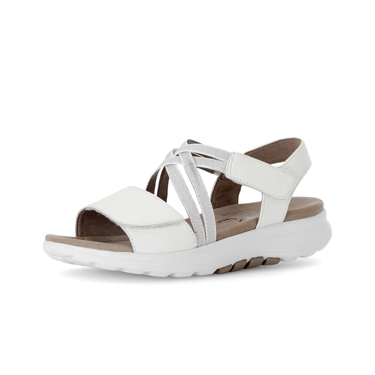 Riemchensandale GABOR "Riemchensandale Glattleder", Damen, Gr. 40, weiß, Schuhe Riemchensandale