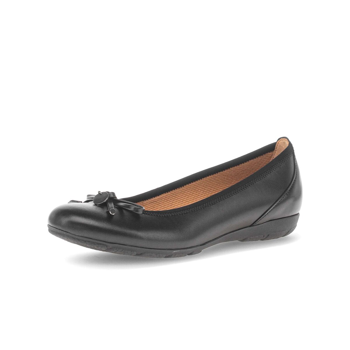 Ballerina GABOR "Sportliche Ballerina Glattleder", Damen, Gr. 42,5, schwarz, Schuhe Ballerina