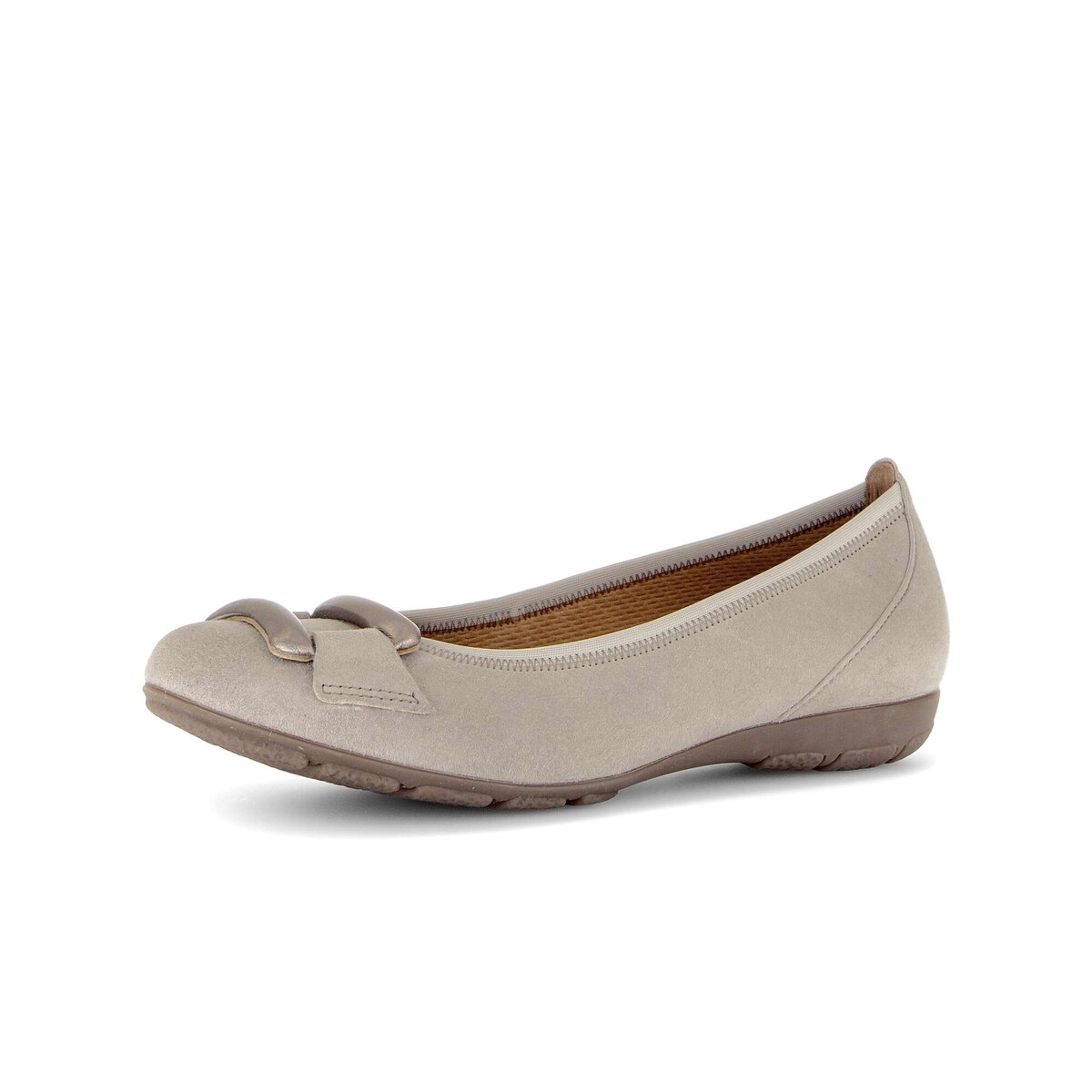 Ballerina GABOR "Eleganter Ballerina Materialmix Leder", Damen, Gr. 35,5, multicolour, Schuhe Ballerina