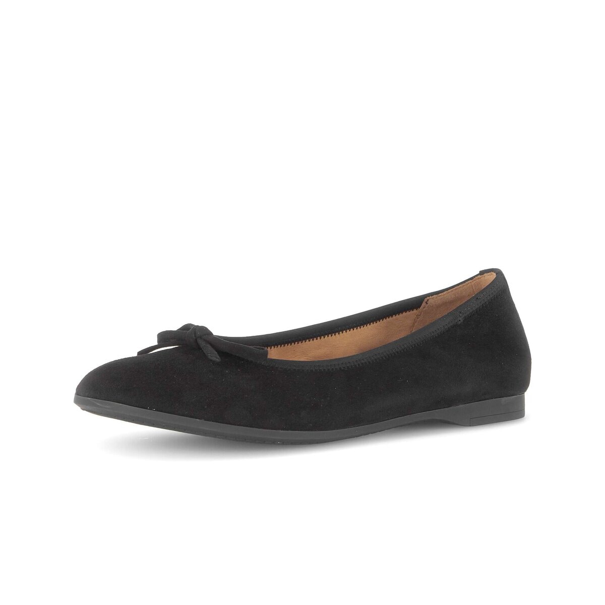 Ballerina GABOR "Eleganter Ballerina Rauleder", Damen, Gr. 38,5, schwarz, Schuhe Ballerina