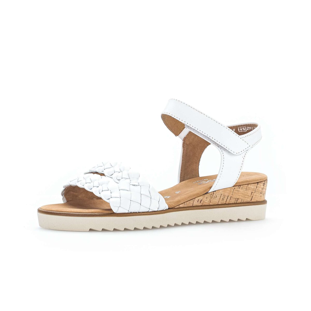 Keilsandalette GABOR "Keilsandalette Glattleder", Damen, Gr. 40,5, weiß, Schuhe