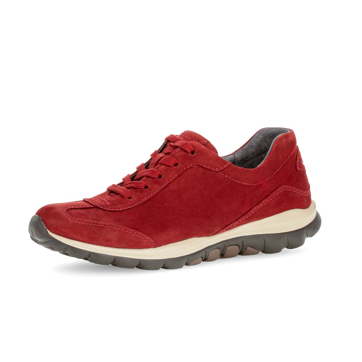 Sneaker GABOR "Sneaker low Rauleder", Damen, Gr. 43, rot, Schuhe Sneaker