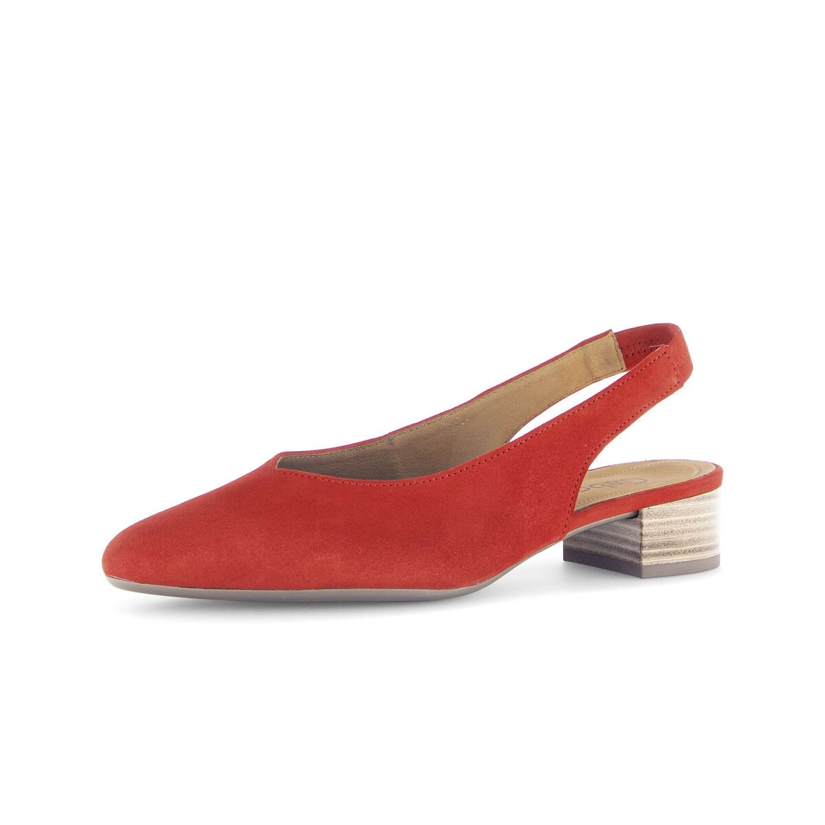Slingpumps GABOR "Slingpumps Rauleder", Damen, Gr. 40, rot, Schuhe Slingpumps