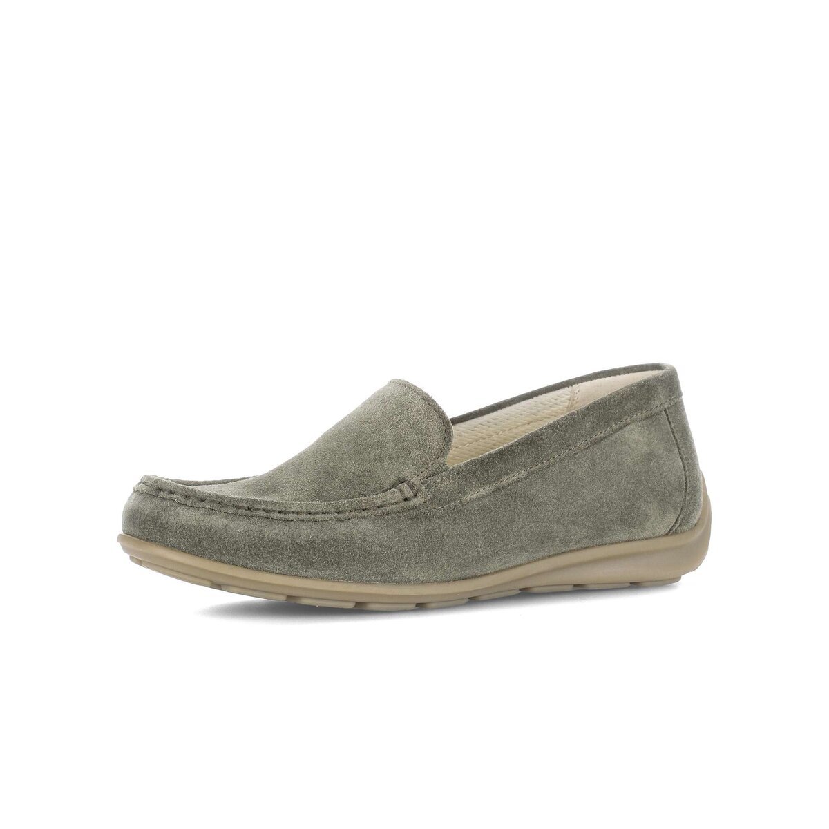 Mokassin GABOR "Mokassin Rauleder", Damen, Gr. 37,5, grün, Schuhe Mokassin