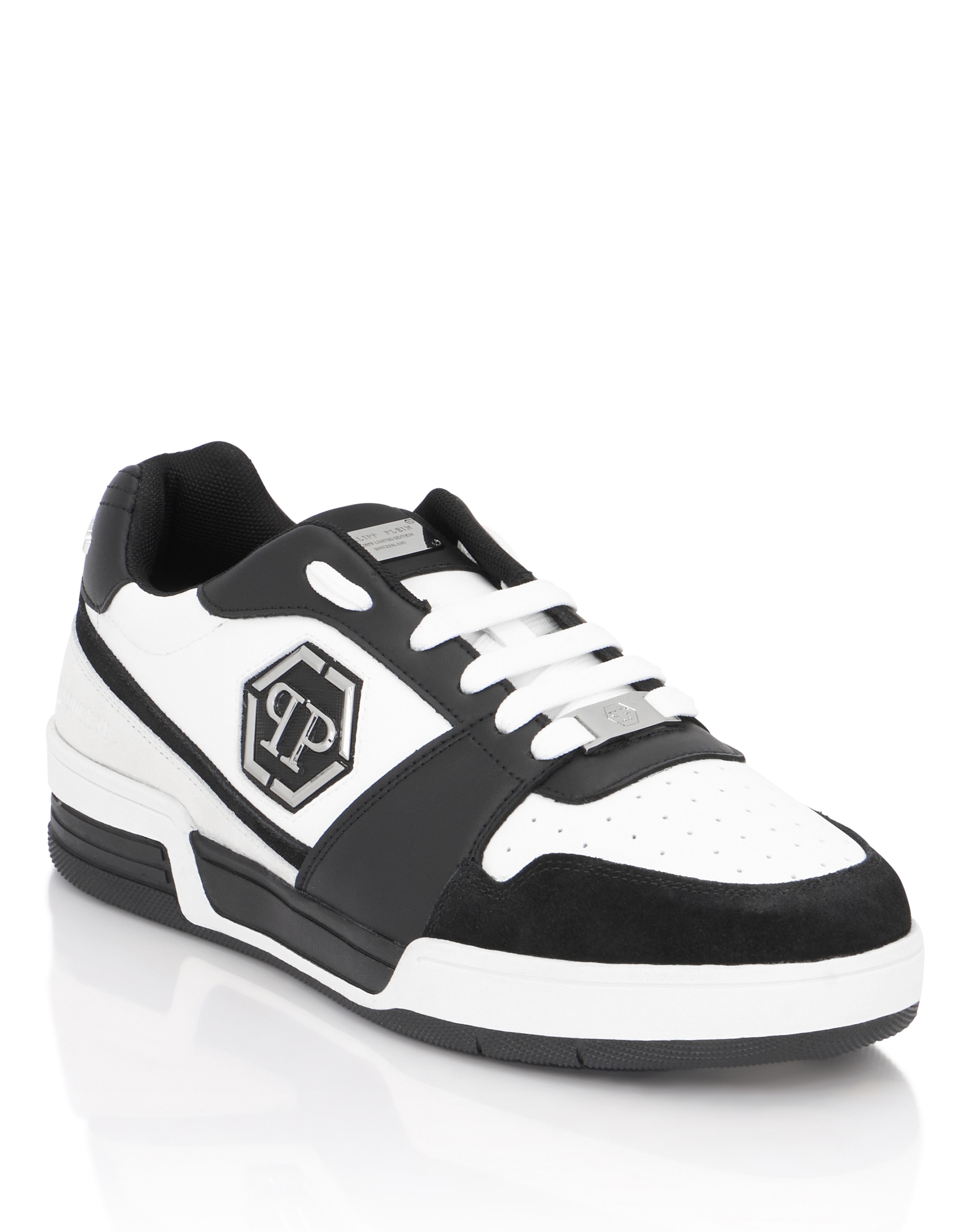 Sneaker PHILIPP PLEIN "P-Force 78", Damen, Gr. 40, Normalschaft, 0102, weiß, schwarz, Schuhe Sneaker