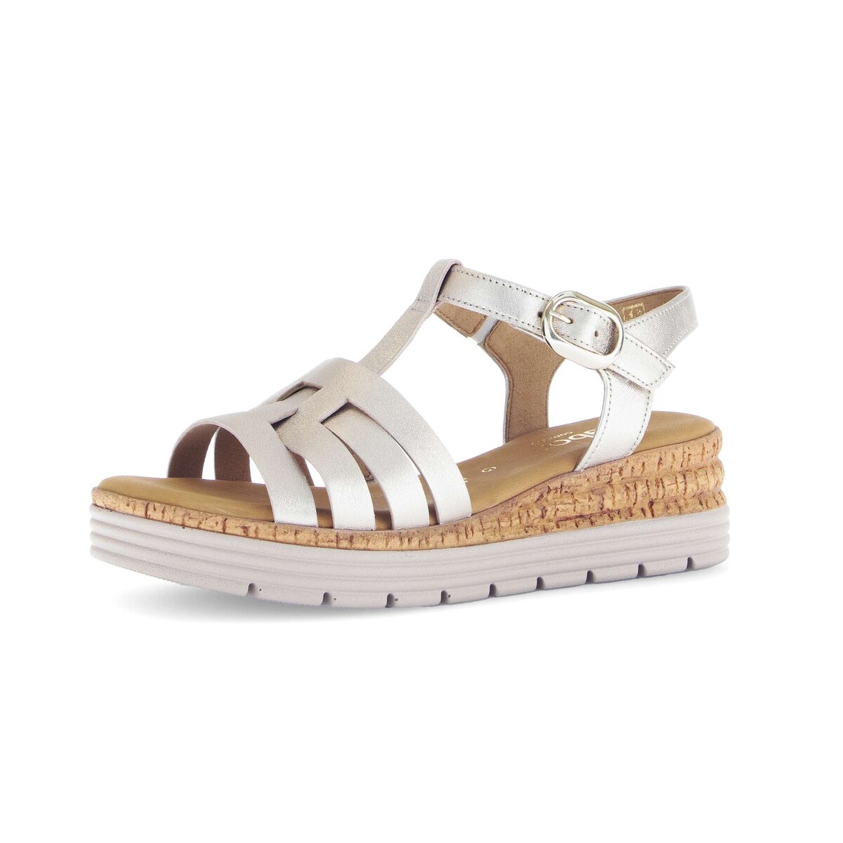 Riemchensandale GABOR "Riemchensandale Effektleder", Damen, Gr. 37,5, gold, Schuhe Riemchensandale