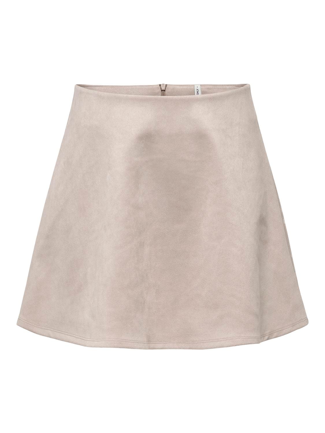 Minirock ONLY "ONLRINEA SKATER SKIRT JRS", Damen, Gr. M, island fossil, Jersey, Obermaterial: 96% Polyester, 4% Elasthan, unifarben, mini, Röcke Minirock, Kunstfaser