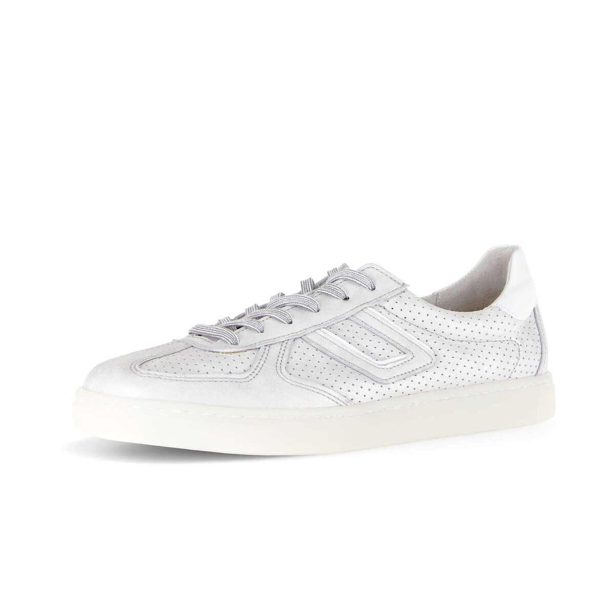 Sneaker GABOR "Sneaker low Materialmix Leder", Damen, Gr. 35,5, grau, Schuhe Sneaker