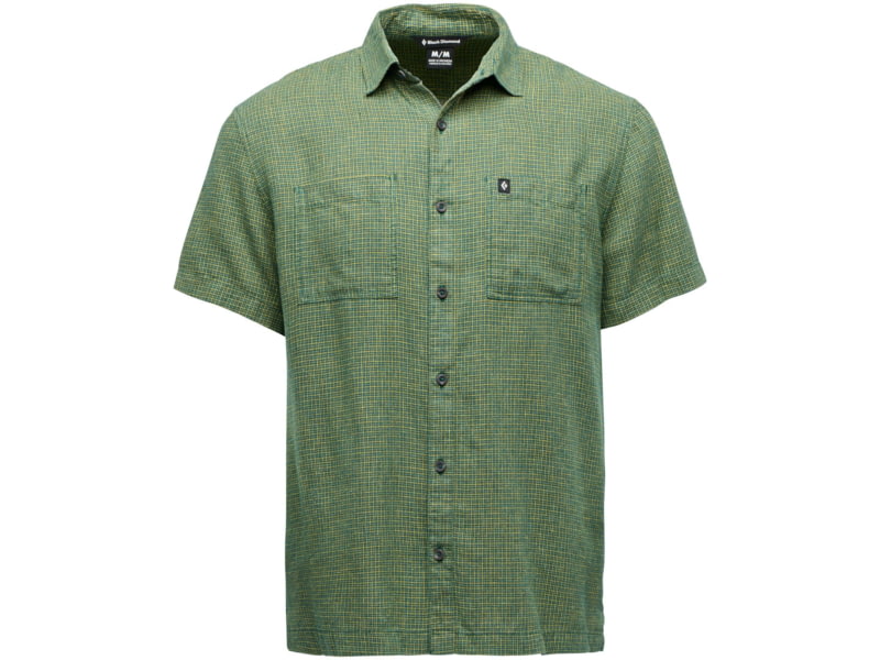 Black Diamond Scenic Route Short Sleeve Shirt - Men's Deep Woods-Sulpher Green Large AP7530309741LRG1