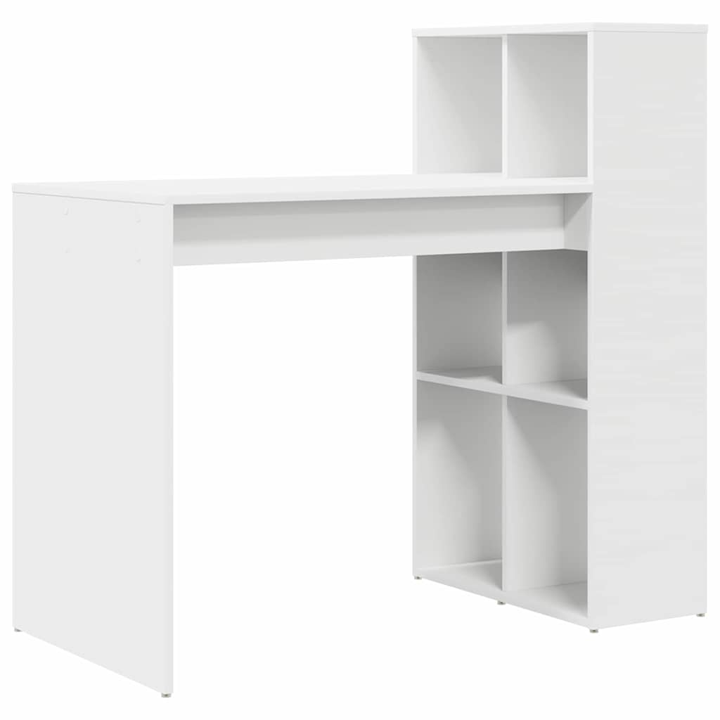 vidaXL Schreibtisch mit Regal Weiß 108 x 55 x 103.5 cm Holzwerkstoff Image