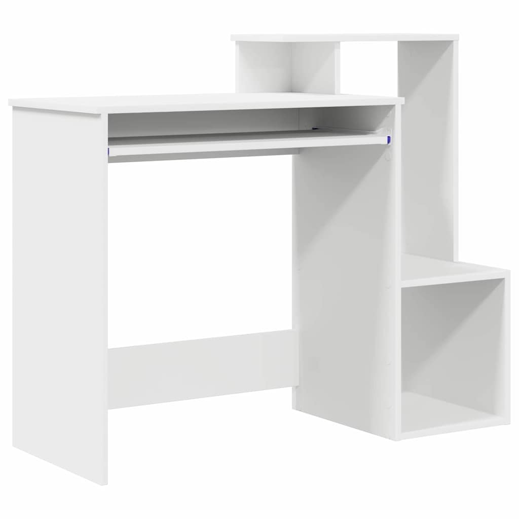 vidaXL Schreibtisch mit Regal Weiß 106 x 41 x 88.5 cm Holzwerkstoff Image