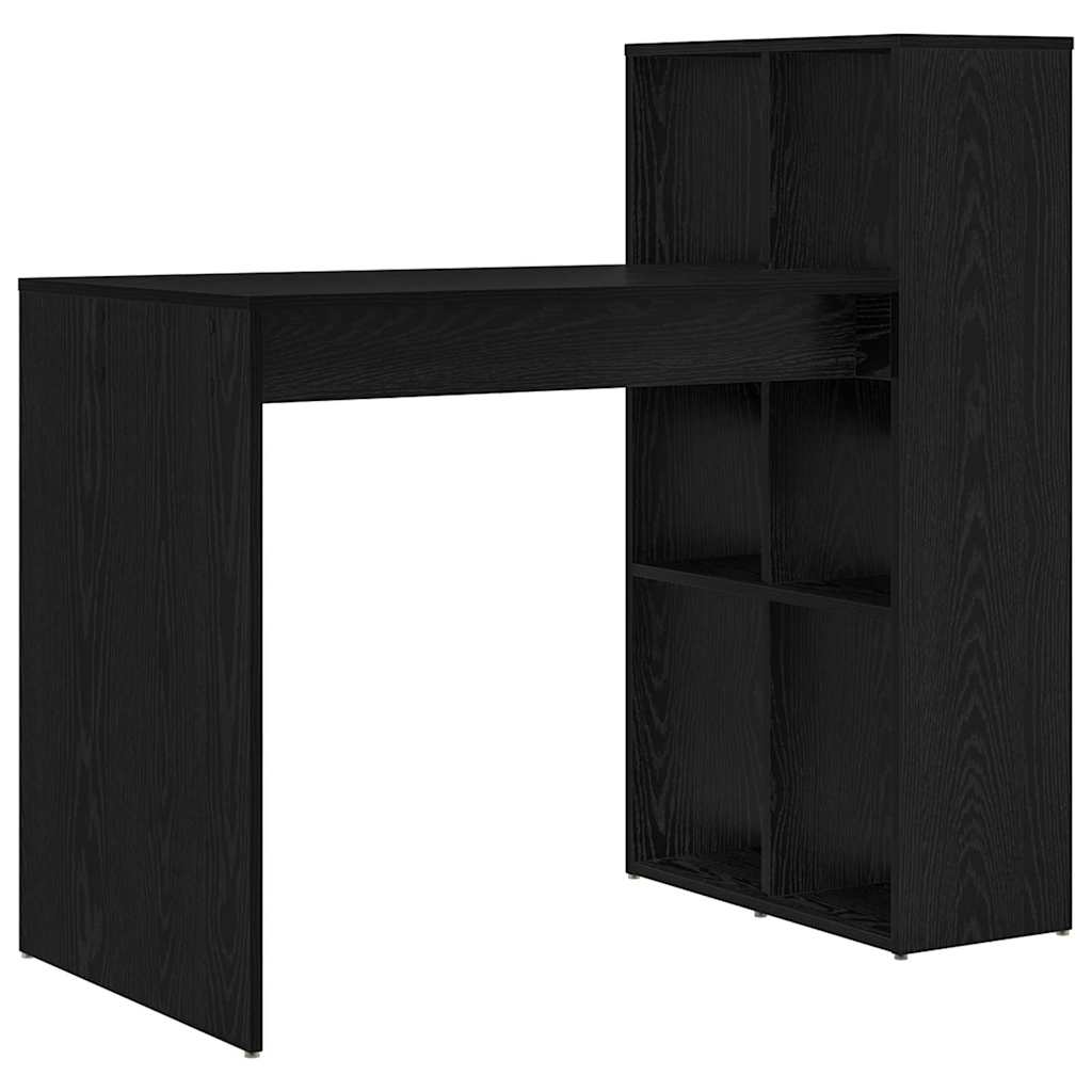 vidaXL Schreibtisch mit Regal Schwarz Eichen-Optik 108 x 55 x 103.5 cm Image