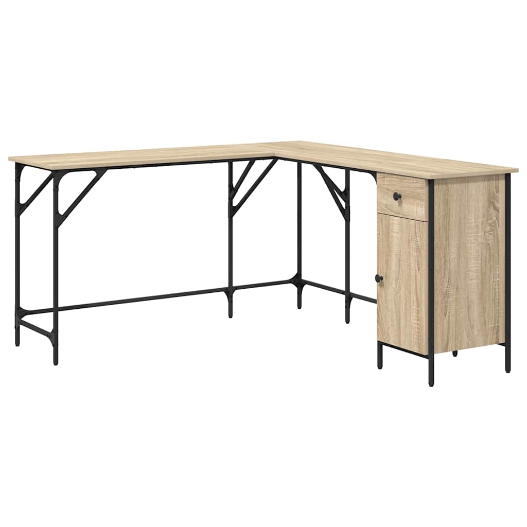 vidaXL Schreibtisch Sonoma-Eiche 141x141x75 cm Holzwerkstoff Image