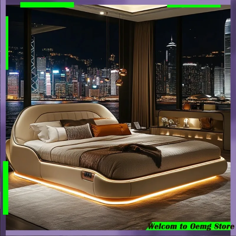 Luxuriöses Queen-Size-Bettgestell-Set mit Kopfteil, Transformation Sleep Spaceto, gemütlicher Rückzug, Camas De Dormitorio Cama Casal, Heimdekoration Image