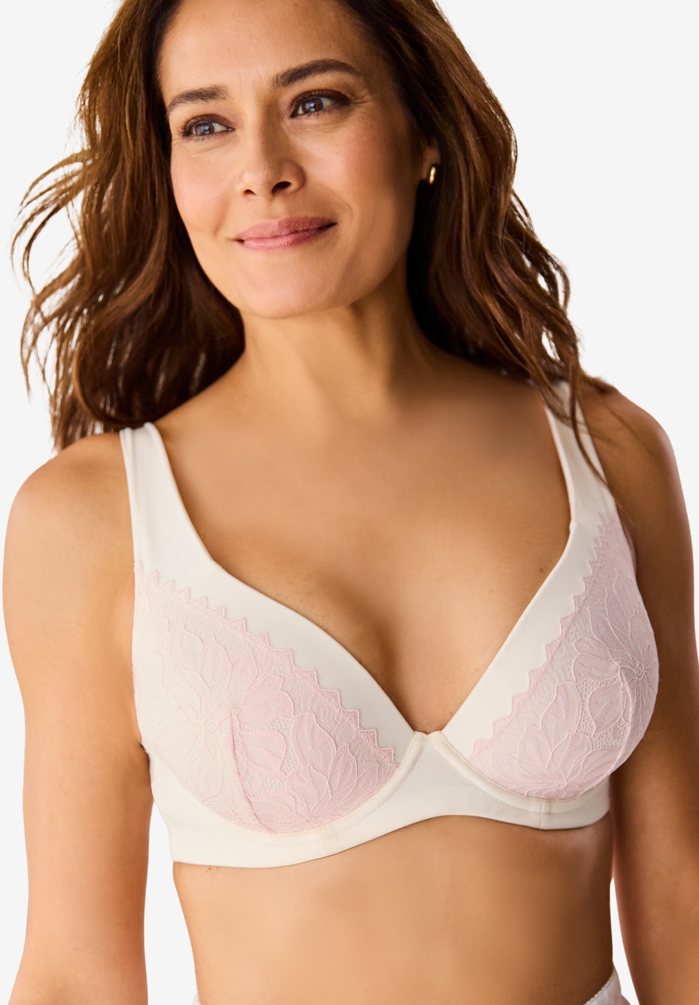 Plus Size Women's Amoureuse® Lace T-Shirt Bra by Amoureuse in Vanilla White (Size 44 B)