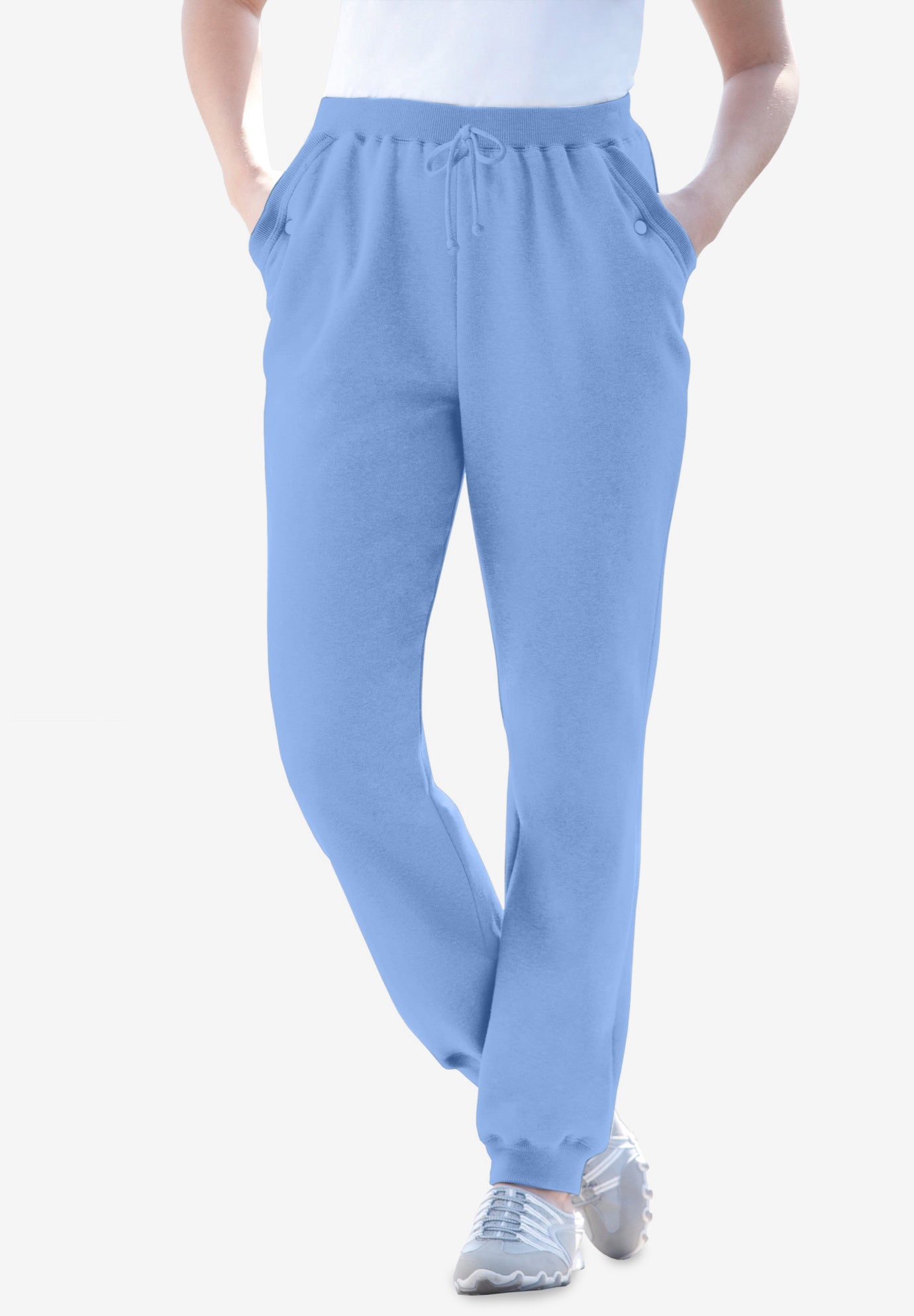 Plus Size Women's Better-Fleece Pull-On Jogger Sweatpants by Woman Within in French Blue (Size 4X)