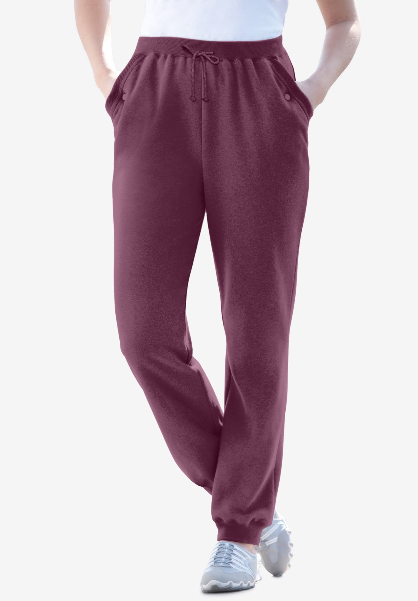 Plus Size Women's Better-Fleece Pull-On Jogger Sweatpants by Woman Within in Deep Claret (Size 4X)