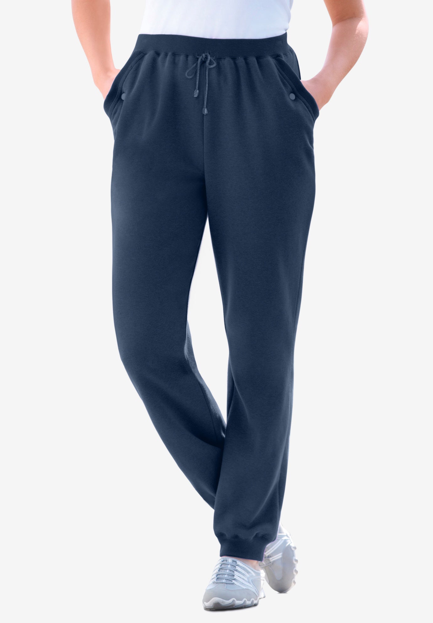 Plus Size Women's Better-Fleece Pull-On Jogger Sweatpants by Woman Within in Navy (Size 6X)
