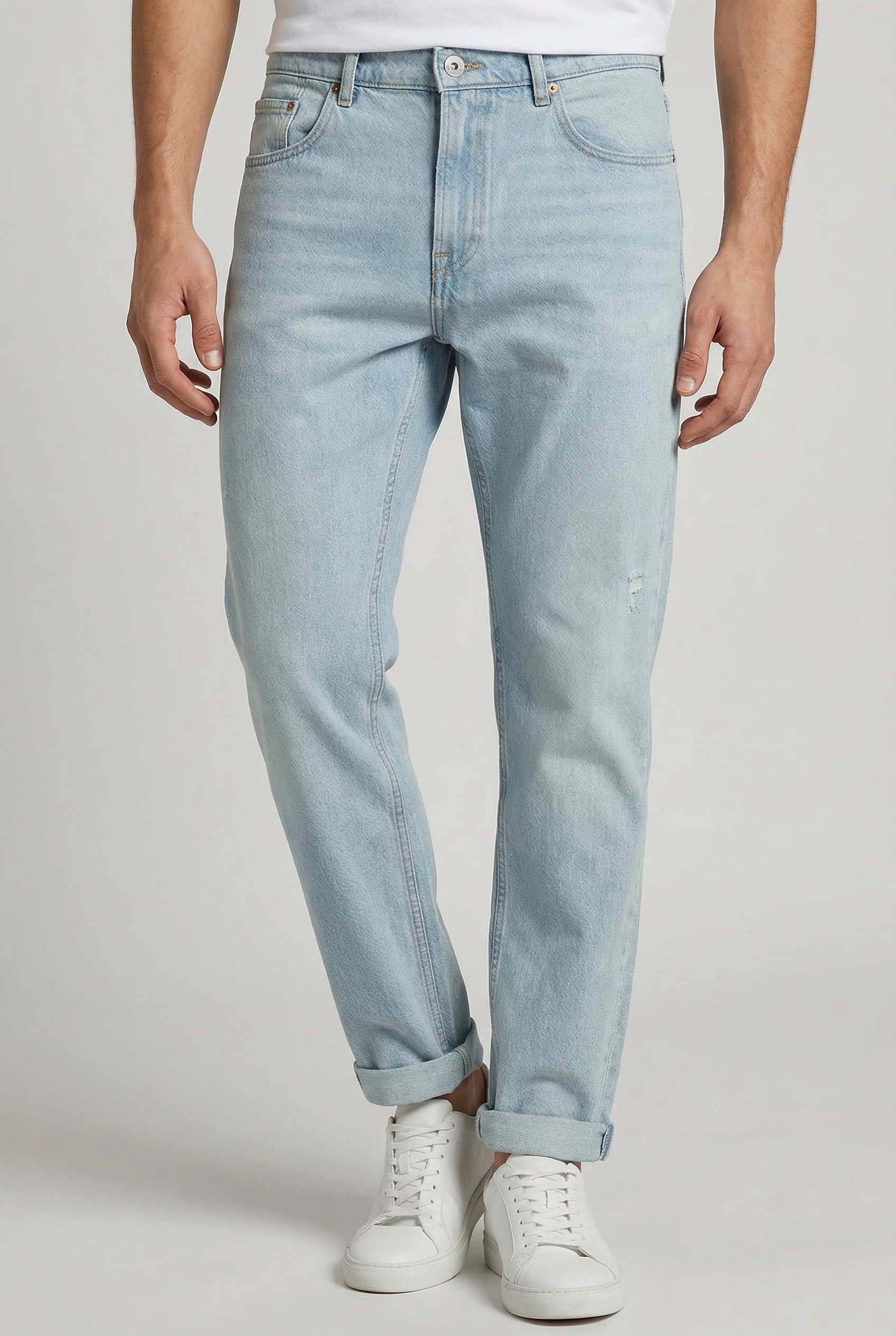 Straight-Jeans PEPE JEANS "BYRON FS POWDERED BLUE", Damen, Gr. 36, Länge 32, light blau, Denim/Jeans, Obermaterial: 99% Baumwolle, 1% Elasthan, Destroyed-Effekte, straight fit lang, Jeans Straight-Jeans, Regular Waist
