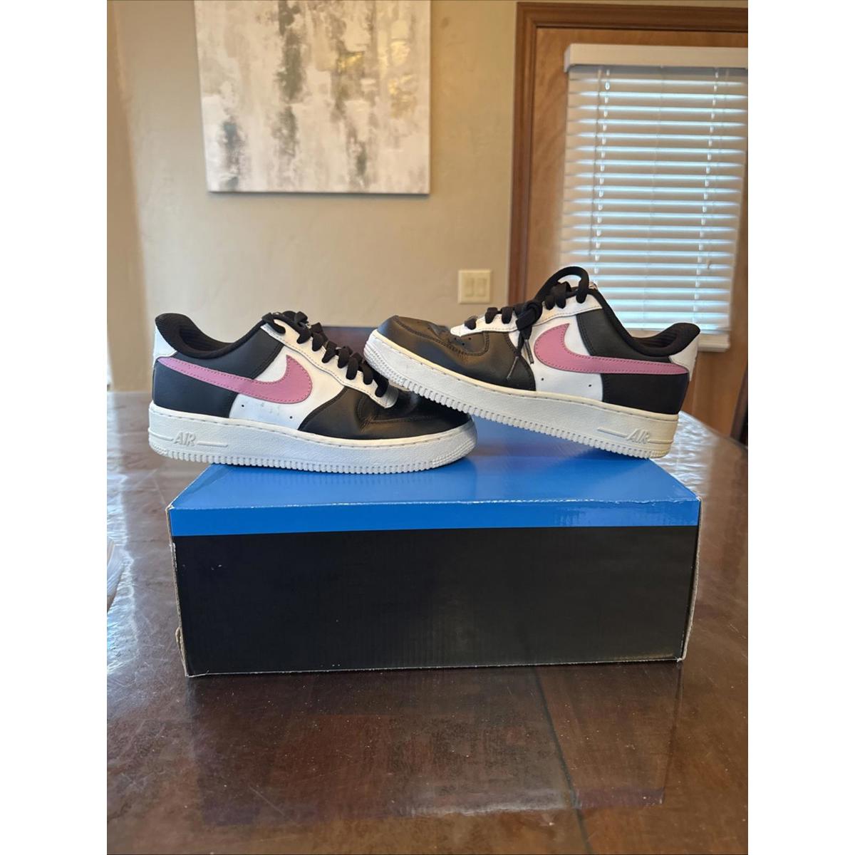 Nike Shoes | Women's Nike Air Force 1 Id Nike By You Black White Pink Aq3778-994 Size 8 | Color: Black/Pink/White | Size: 8