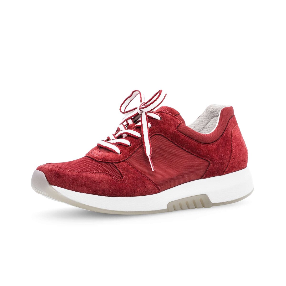 Sneaker GABOR "Sneaker low Materialmix Leder/Lederimitat", Damen, Gr. 37,5, rot, Schuhe Sneaker