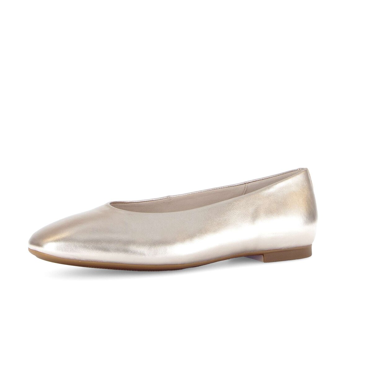 Ballerina GABOR "Eleganter Ballerina Effektleder", Damen, Gr. 41, gold, Schuhe Ballerina