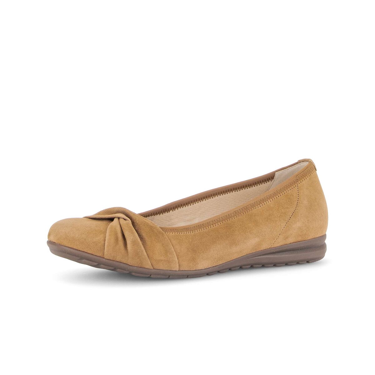 Ballerina GABOR "Sportliche Ballerina Rauleder", Damen, Gr. 38,5, braun, Schuhe Ballerina