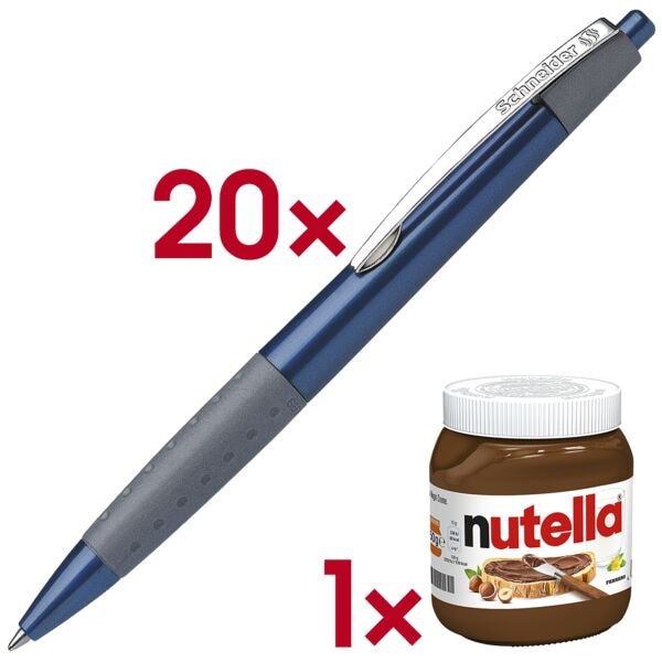 Schneider 20er-Pack Kugelschreiber »Loox« 1355 inkl. Nougatcreme »nutella« 450g blau Image