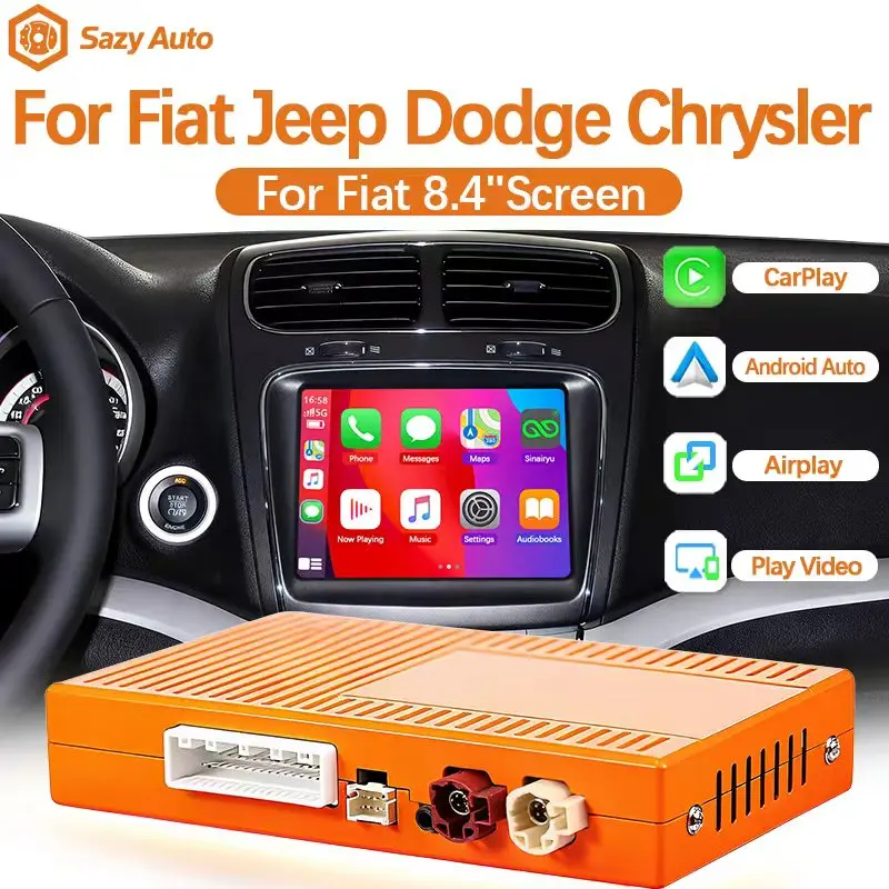 Drahtlose Carplay/Android Auto Interface Box Für Dodge RAM Jeep Grand Cherokee XJ KL Fiat 500 Chrysler 300C 2012-2019 Android Auto Image