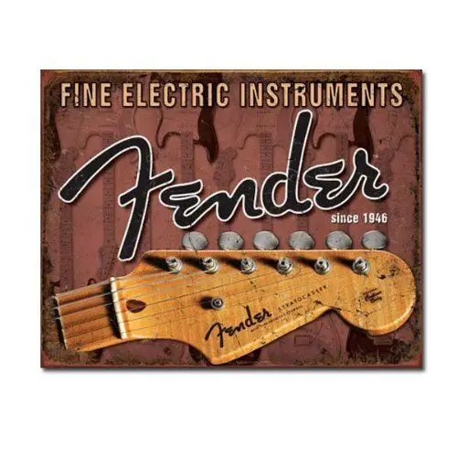 Feine elektrische Instrumente Gitarre Distressed Retro Vintage Metall Blechschild Image