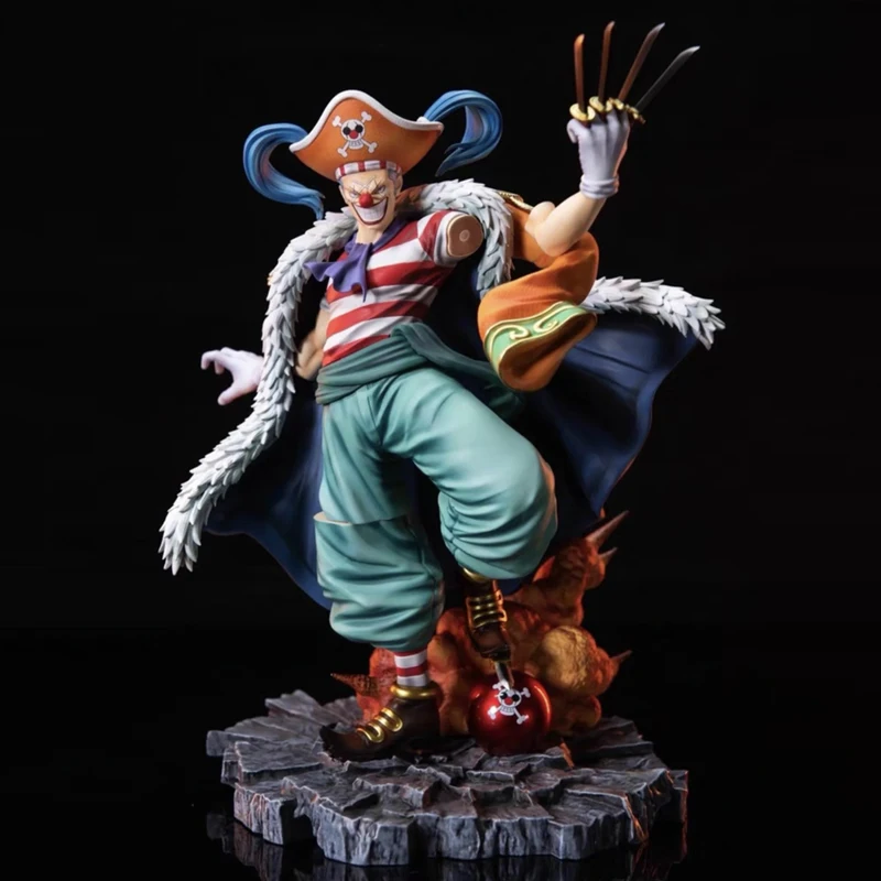 24cm One Piece Buggy Der Clown Actionfigur Anime-Statue Sammlerstück Vier Kaiser PVC-Modell Figur Geschenk für Anime-Liebhaber Spielzeug
