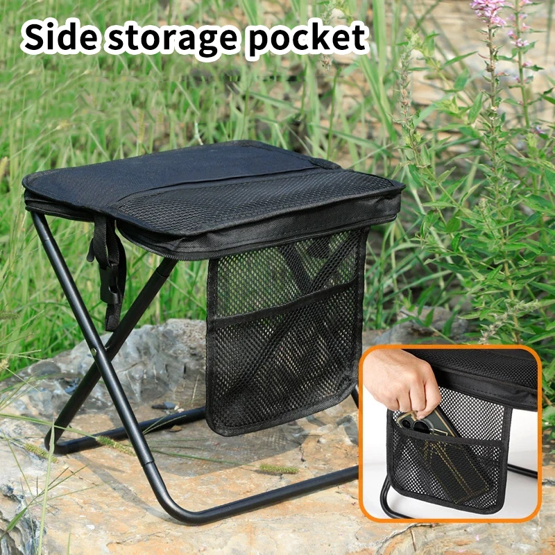 Tragbarer Klappstuhl mit Tragetasche, leichter Klappstuhl, Mini-Klappstuhl, einfach zu transportieren, Outdoor-Stuhl für Reisen, Camping, Angeln
