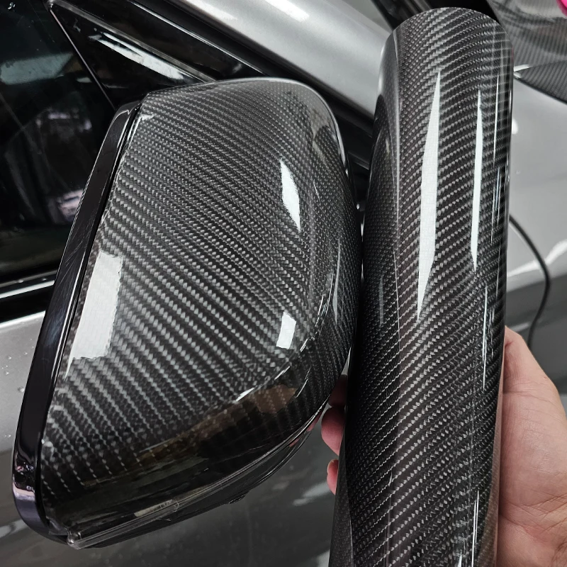 Hochglanz 6D 5D Kohlefaser Schwarz Auto Folierung Wrap Vinyl Car Wrapping Folie Automotive Vinyl für Motorrad Vinyls Motorräder Image