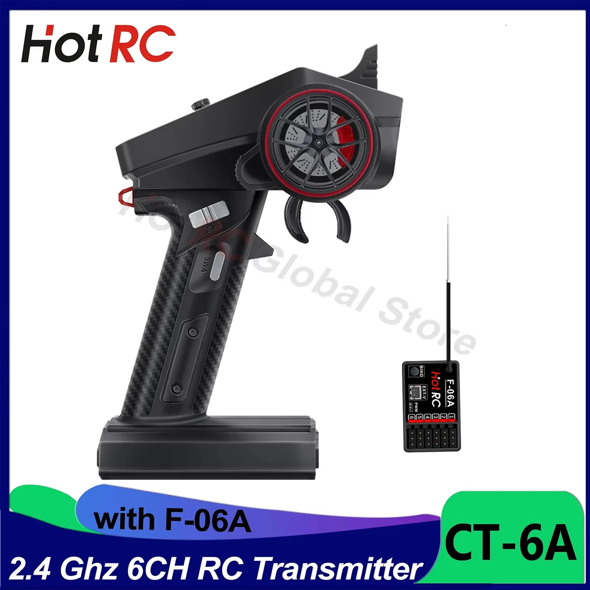 NEUESTE HOTRC CT-6A 2,4 GHz 6CH 6 Kanäle Einhand Control Radio Sender Fernbedienung Für RC Spielzeug Auto Boot drone Teile