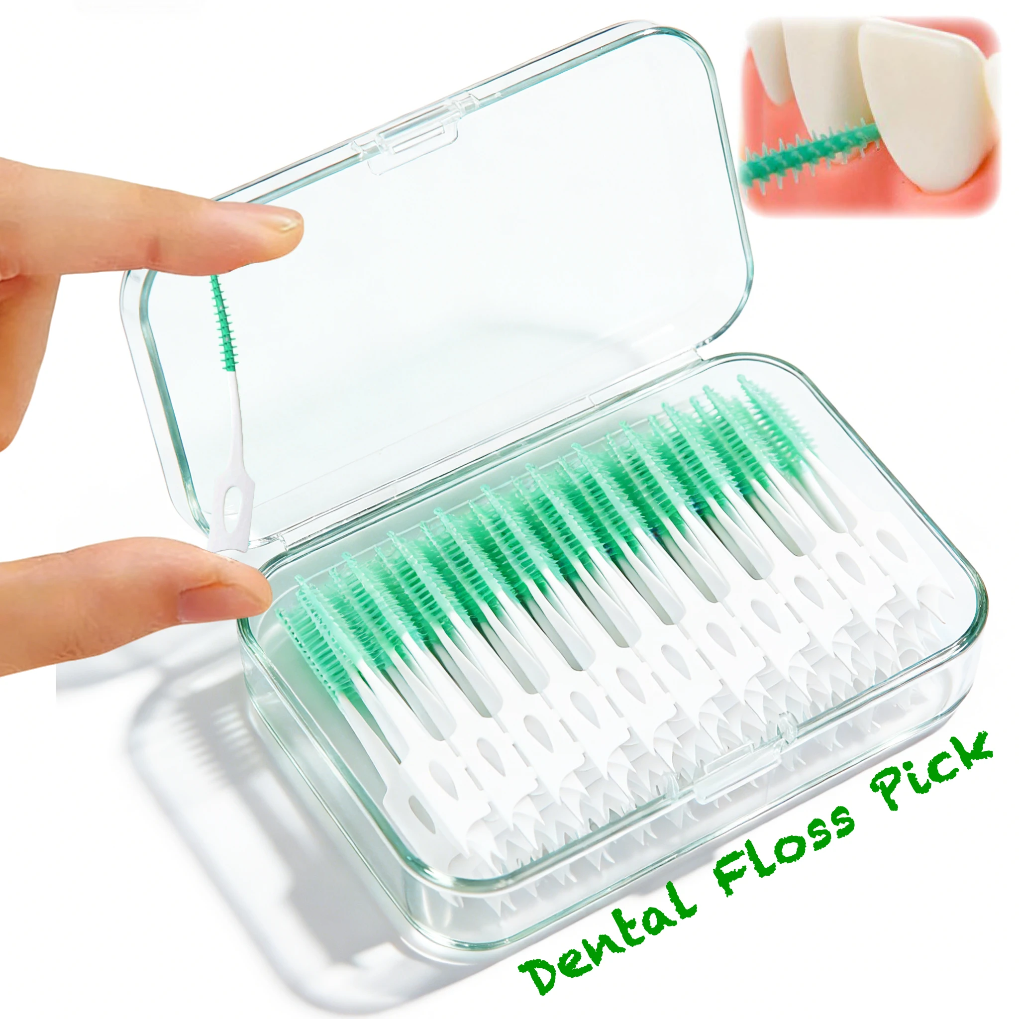 Interdentalbürste aus lebensmittelechtem PP mit weichen Nylonborsten, L-förmiger Zahnzwischenraumreiniger, Plaqueentferner für Erwachsene, Mundhygiene-Tool Image