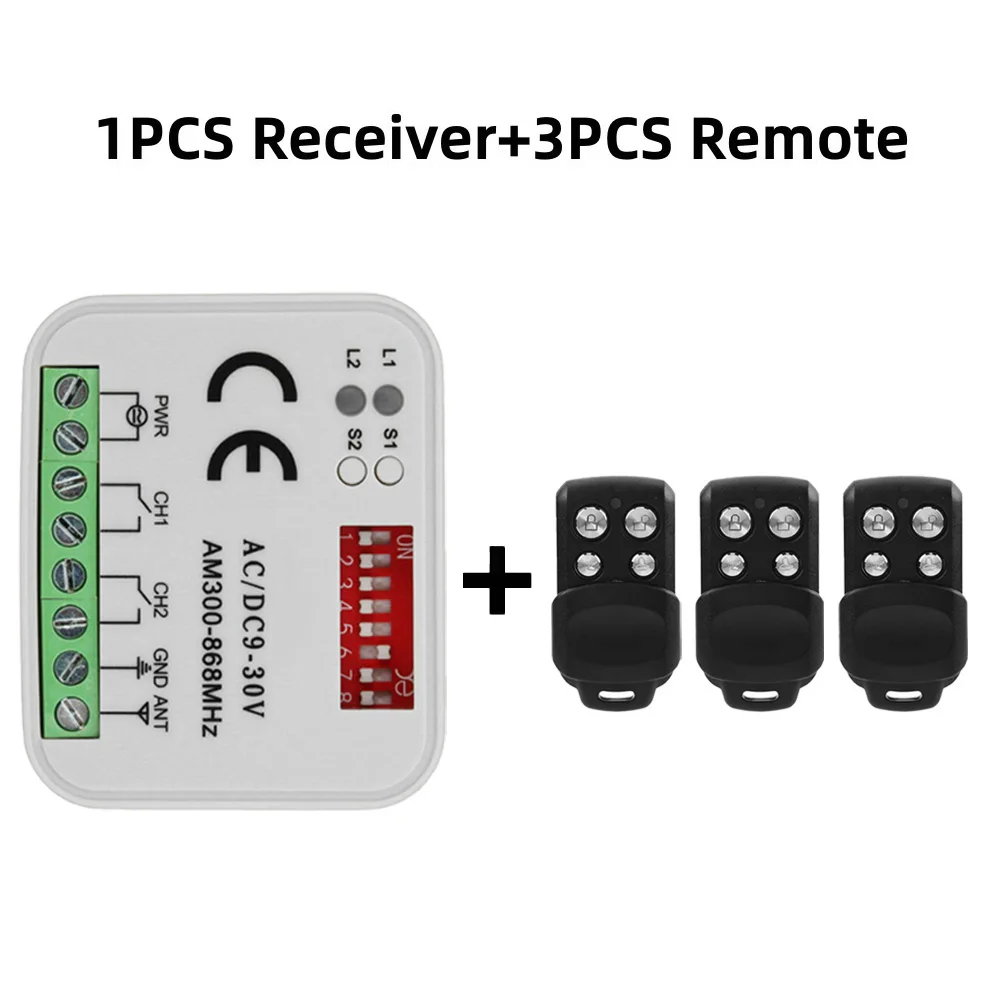 Universal Frequenz 300-868 MHz Empfänger 2CH 12 V 24 V Relais Modul Garage Tür Fernbedienung 433,92 MHz 868 MHz Image