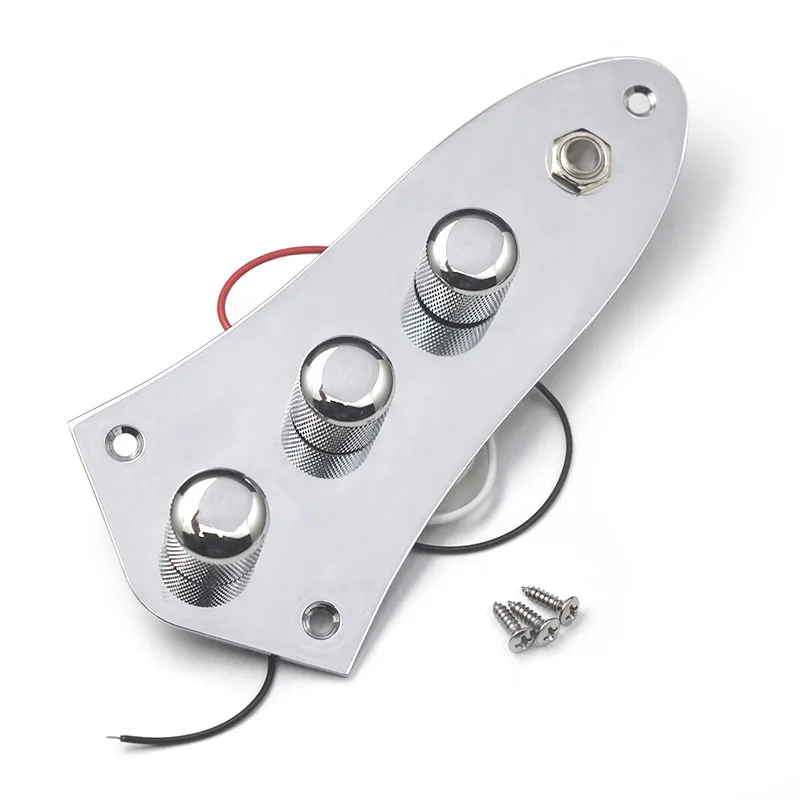 Vorverdrahtete Gitarren-Steuerplatte für JB Bass, verkabelt, vorverdrahtet, 2T1V-Steuerplatte, Kabelbaum, Montageknöpfe und Buchse für E-Bass