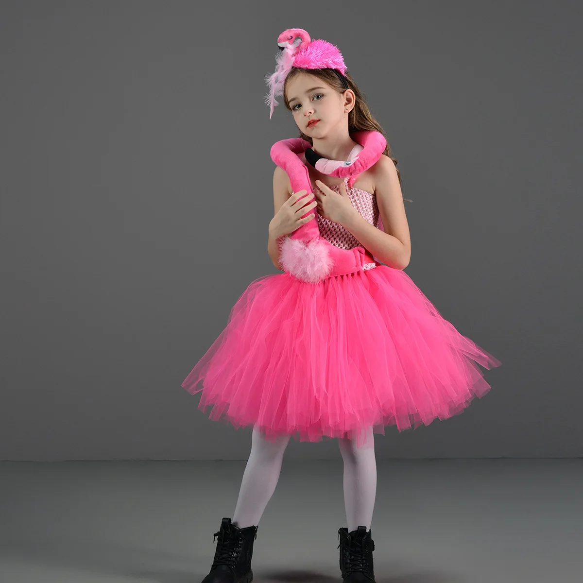 Rosa Flamingo Niño Kostüme mit Stirnband Rosa Tutu Kleid Niños Flamingos Kostüme Halloween Kostüm für Kinder